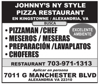 Pizzaman, Johnny&#39;s NY Style Pizza Restaurant, Alexandria, VA