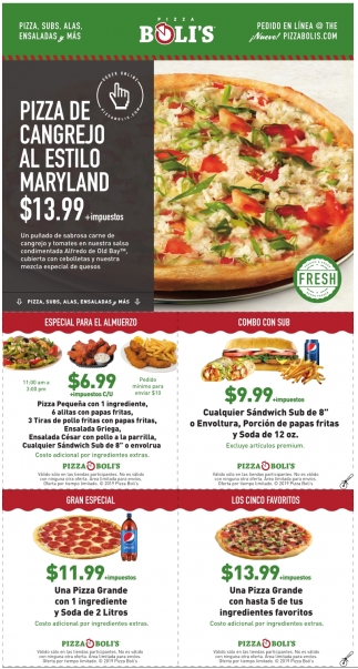 Pizza de Cangrejo, Pizza Boli&#39;s, Reston, VA