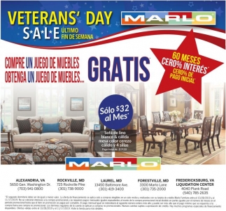 Veteran S Day Sale Marlo Furniture Laurel Md